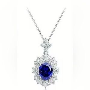 Blue Sapphire Pendant Necklace